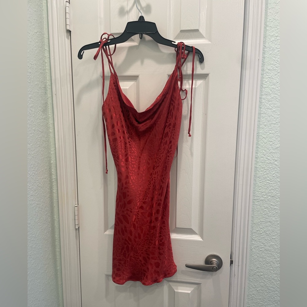 Native silk dress in orange